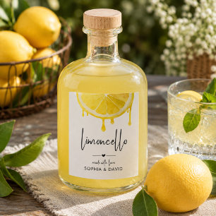 Limoncello-Wasserfarben-Limette Mit Liebe Gemacht Weinetikett