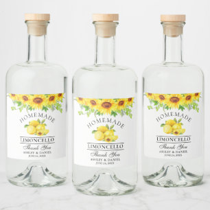 Limoncello Watercolor Alkoholflaschenetikett