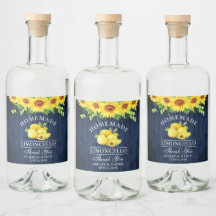 Limoncello Watercolor Sonnenblumen Blaues Holz