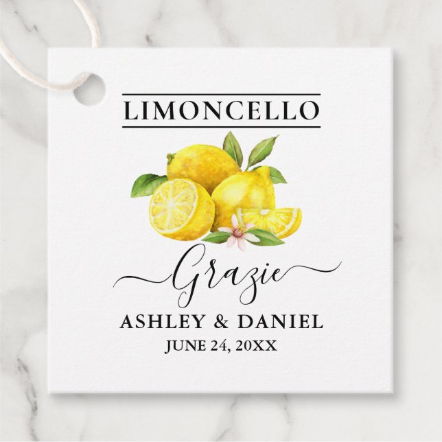 Limoncello Wedding Grazie Geschenkanhänger (Vorderseite)