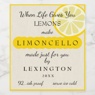 Limoncello, wenn das Leben Lemons selbst macht Weinetikett