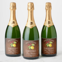 Limoncello Wood Frohe Weihnachtsflasche Etikett