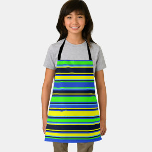 Limone, blaue und gelb gestrichene Schürze
