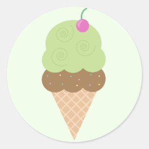 Limone Eiscreme Runder Aufkleber