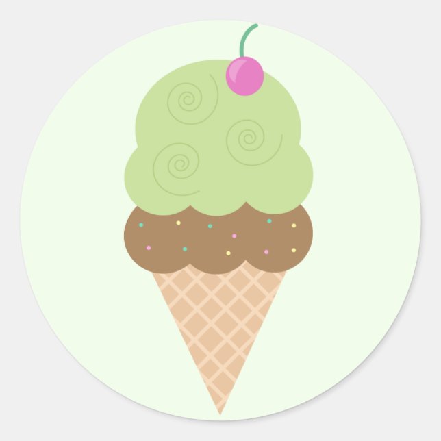 Limone Eiscreme Runder Aufkleber (Vorderseite)