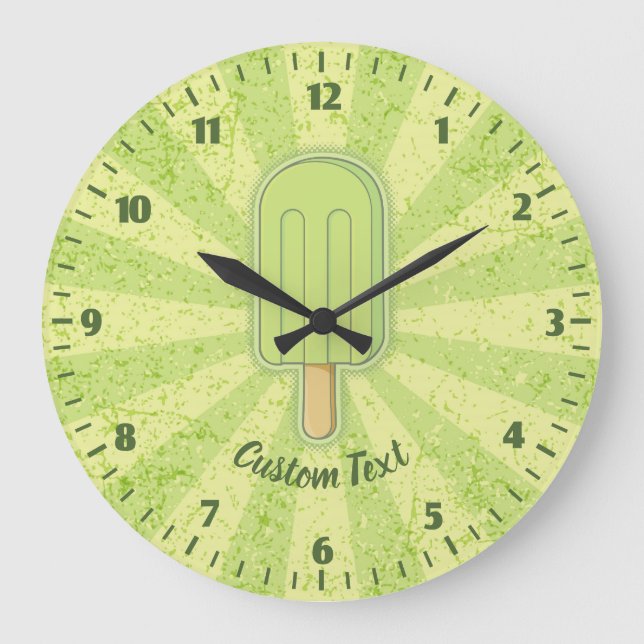 Limone Eiscreme-Uhr Große Wanduhr (Vorderseite)