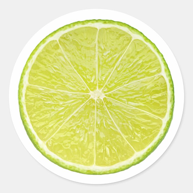 Limone Folie mit Minzblatt Runder Aufkleber (Vorderseite)