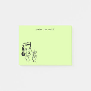 Limone Funny Retro Hausfrau Hinweis zur Selbstverw Post-it Klebezettel
