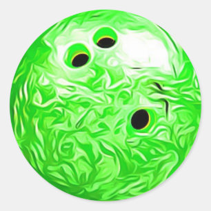 Limone grüne Bowlings-Ball-Aufkleber Runder Aufkleber