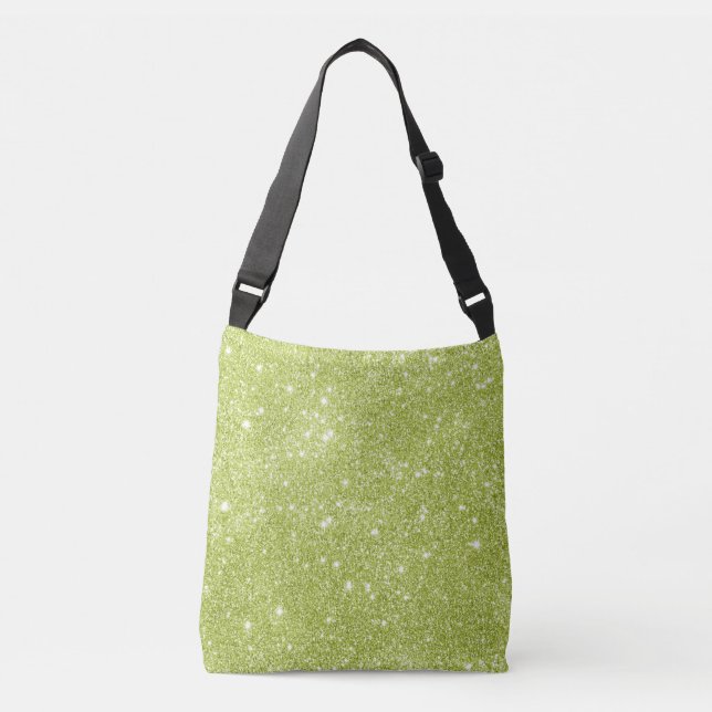 Limone grüne Glitzer-Glitzern Tragetaschen Mit Langen Trägern (Vorderseite)