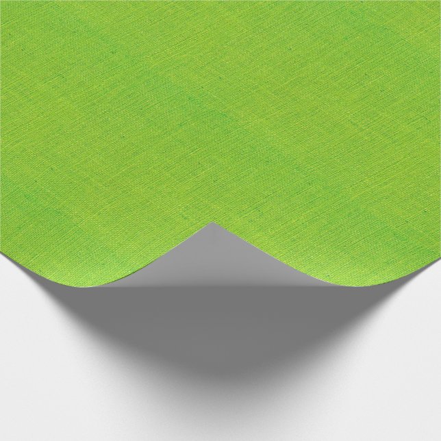 Limone grüne Leinwand-Beschaffenheit Geschenkpapier (Ecke)