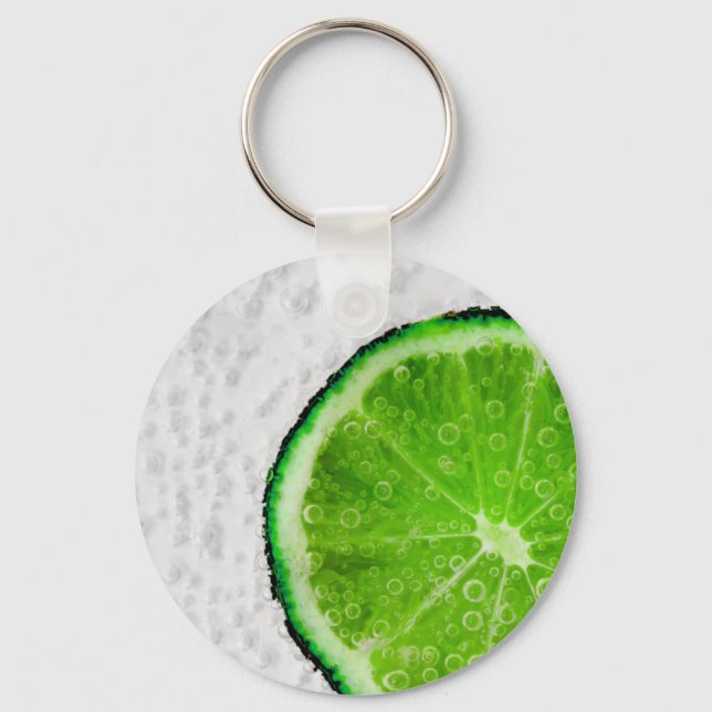 Limone grüne Scheibe mit Blasen Schlüsselanhänger (Vorderseite)