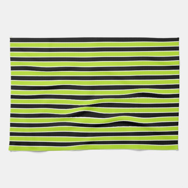 Limone grüne, Schwarzweiss-Streifen Küchentuch (Horizontal)