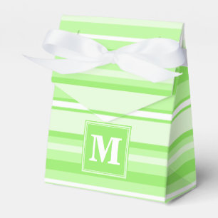 Limone grüne Streifen des Monogramms Geschenkschachtel