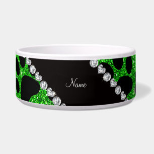 Limone grüne Tatzen des Glitters des individuellen Napf