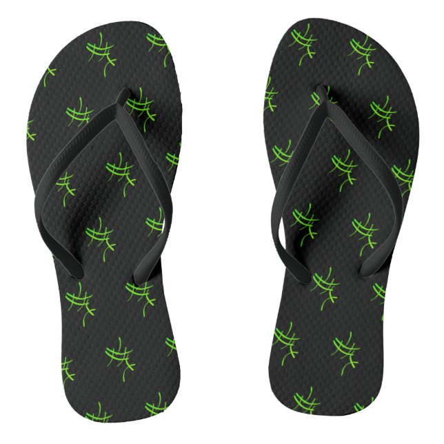 Limone, helle, Abstrakte Kunstmuster Flip Flops (Fußbett)