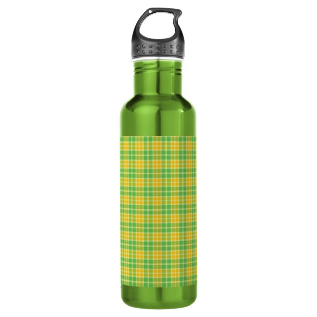 Limone Karierte anpassbar Trinkflasche (Vorderseite)