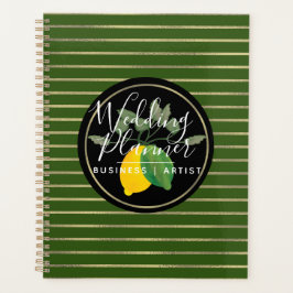 Limone Lemon-Wasserfarben-Logostreifen Hochzeit Planer