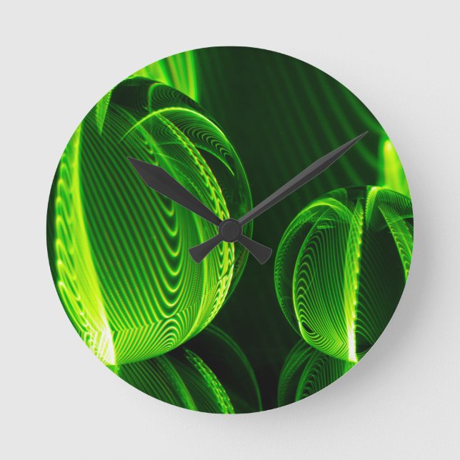 Limone Linien in zwei Kugeln Runde Wanduhr (Vorderseite)