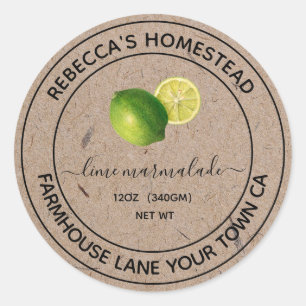 Limone Marmalade Kraft Papier Canning Jar Labels Runder Aufkleber