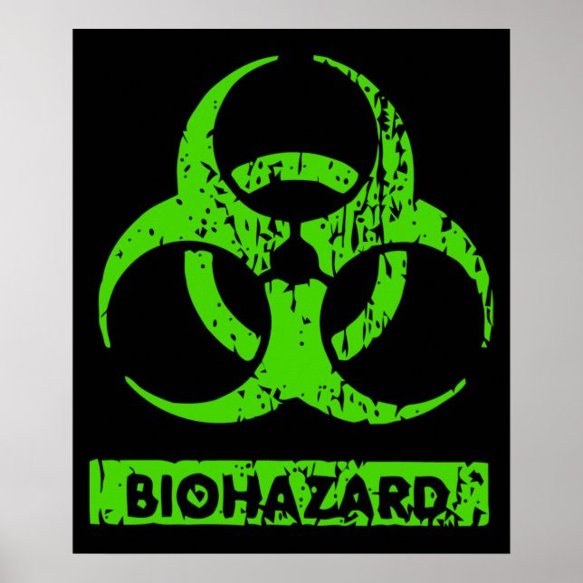 Limone Neon Green Bio-Hazard-Chemikalien Graphic Poster (Vorne)