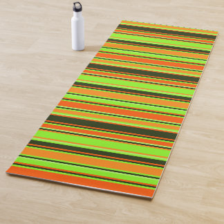 Limone, orangefarbene und Mandarine gestreifte Yog Yogamatte