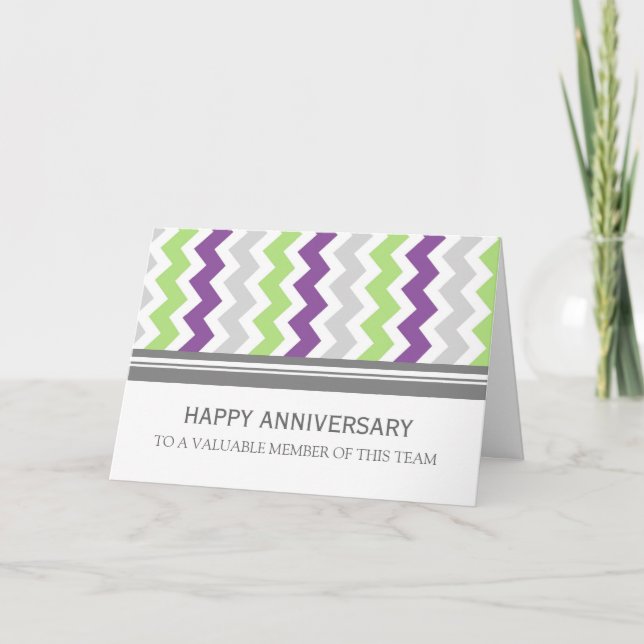 Limone Pflaumengraue Zickzack Anniversary Card Karte (Vorderseite)