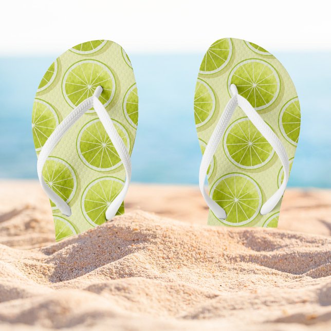 Limone Scheiben auf hellgelben Flächen Flip Flops (Von Creator hochgeladen)