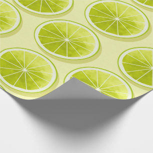 Limone Scheiben auf hellgelben Flächen Geschenkpapier
