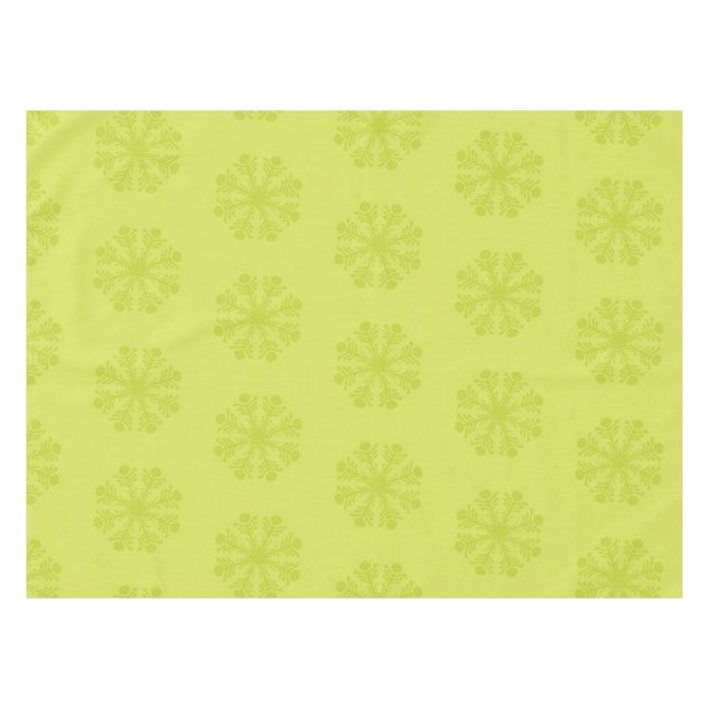 Limone Schneeflocken auf dem Limonen Weihnachtsfes Tischdecke (Vorderseite (Horizontal))
