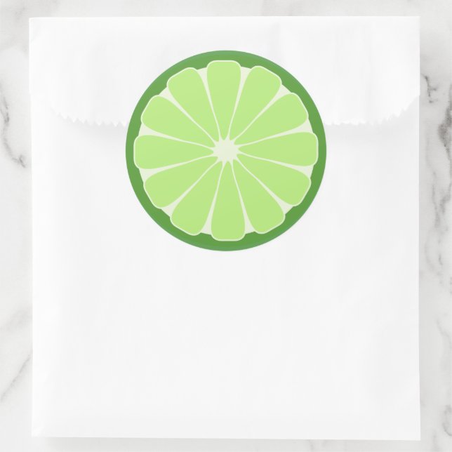 Limone Slice-Aufkleber Runder Aufkleber (Tasche)