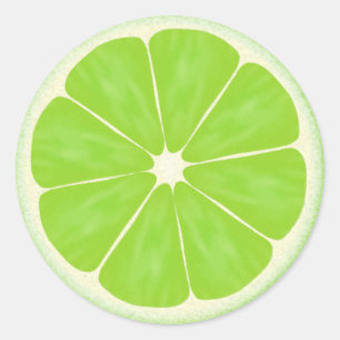 Limone Slice-Aufkleber Runder Aufkleber