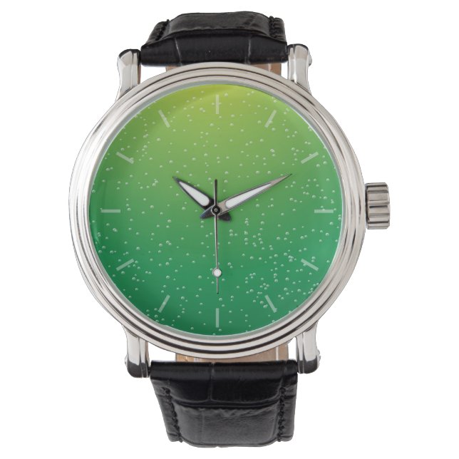 Limone Soda mit winzigen Bläschen Kunst Armbanduhr (Vorderseite)