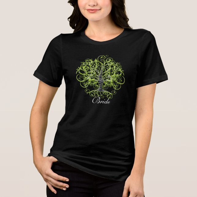 Limone Swirl Tree Roots of Liebe Wedding Tri-Blend Shirt (Vorderseite)