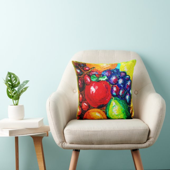 Limone Trauben, orange , Apfelobst. Jetzt kaufen Kissen (Stuhl )