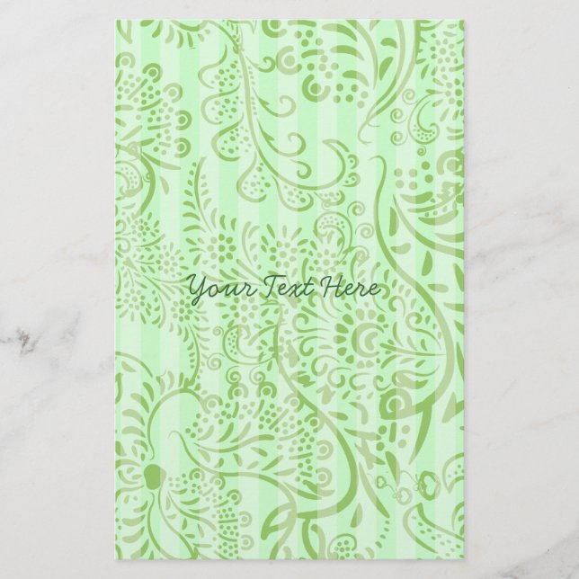 Limone und Aqua Blue White Damask Wirbel Flyer (Vorne)