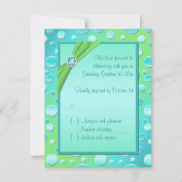 Limone und Aqua Polka Dot RSVP Card