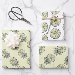 Limone und botanische Blätter