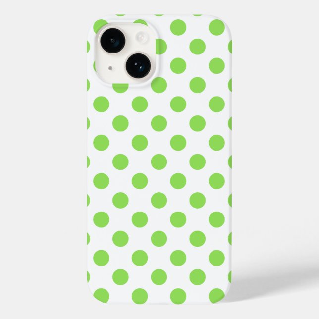 Limone und weiße Polka-Punkte Case-Mate iPhone 14 Hülle (Rückseite)