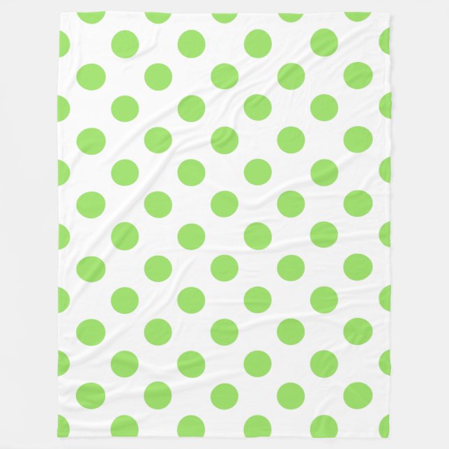 Limone und weiße Polka-Punkte Fleecedecke (Vorderseite)