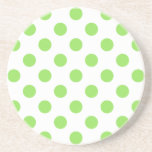 Limone und weiße Polka-Punkte Getränkeuntersetzer<br><div class="desc">Limone und weiße Polka-Punkte</div>