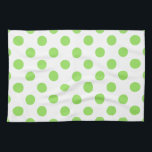 Limone und weiße Polka-Punkte Handtuch<br><div class="desc">Limone und weiße Polka-Punkte</div>