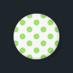 Limone und weiße Polka-Punkte Magnet<br><div class="desc">Limone und weiße Polka-Punkte</div>