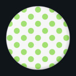 Limone und weiße Polka-Punkte Magnet<br><div class="desc">Limone und weiße Polka-Punkte</div>