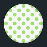 Limone und weiße Polka-Punkte Magnet<br><div class="desc">Limone und weiße Polka-Punkte</div>