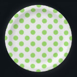 Limone und weiße Polka-Punkte Pappteller<br><div class="desc">Limone und weiße Polka-Punkte</div>
