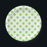 Limone und weiße Polka-Punkte Pappteller<br><div class="desc">Limone und weiße Polka-Punkte</div>