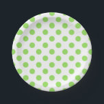 Limone und weiße Polka-Punkte Pappteller<br><div class="desc">Limone und weiße Polka-Punkte</div>
