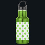 Limone und weiße Polka-Punkte Trinkflasche<br><div class="desc">Limone und weiße Polka-Punkte</div>