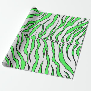 Limone und weiße Tiger Streifen Geschenkpapier